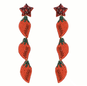 Nouveautés Mayo Multicolore Design Chapeau Rose Unisexe Perles de Verre Faites à la Main Lettres Enseignant Classique Boucles d'Oreilles Clous Mariage - Product Image 3