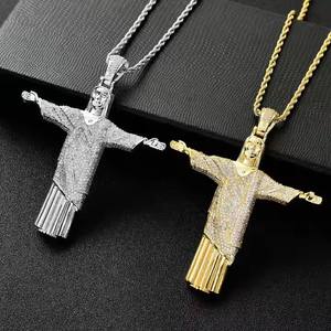 Pendentif Croix Chrétienne Très Demandée en Argent 925 Plaqué Rhodium, Breloque Religieuse Unisexe, Bijou Chrétien de Fournisseur Indien - Product Image 6