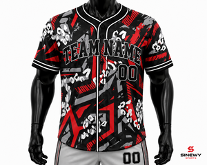 Maillot de baseball pour hommes SINEWY SPORTS, impression sublimée, nom de l'équipe 00, séchage rapide, manches courtes, coupe régulière, 100% polyester, toutes tailles - Product Image 1