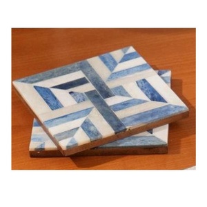 Posavasos con incrustaciones de hueso hecho a mano, Juego de 4 disponibles en otros patrones y colores, posavasos de mesa de café de té, posavasos de hueso - Product Image 5