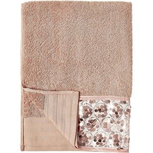 Ensemble de serviettes de bain de luxe moderne 3 pièces Bling Blush : serviette de toilette et serviette de lavage contemporaines Bling Blush pour salle de bain - Product Image 2