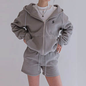 Men Pullover <b>Hoodie</b> And Short Set Breathable Fabric Sports Suit For Fitness And Jogging <b>Hoodie</b> Short Set - Product Image 5