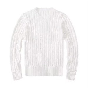 Suéter de Punto Personalizado con Logotipo, Casual, de Invierno, para Mujer, Diseño Sólido, Cuello en V, Manga Larga, Tejido Jacquard, Transpirable - Product Image 5