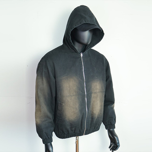 Sweat à capuche vintage pour homme, design personnalisé, effet délavé, streetwear, haute qualité, saison hiver, vente en gros, 100% coton - Product Image 6