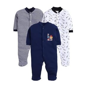 Peleles de Bebé 100% Algodón Orgánico Transpirable, Simples, para Recién Nacidos, Unisex, Paquete de 3 - Product Image 1