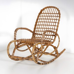 Fauteuils à bascule naturels en rotin, prix de gros, fauteuil inclinable pour chambre d'enfant, chaise inclinable pour maman - Product Image 3