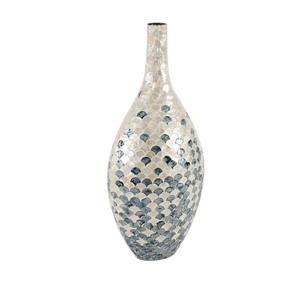 Handcrafted Shell Mosaic <b>Vase</b> Elegant Decorative Accent Piece - Product Image 1