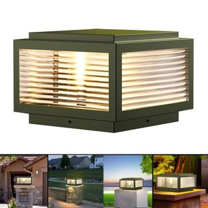 Lampe de poteau extérieure à LED, design à persiennes en aluminium, vente en gros - Product Image 1