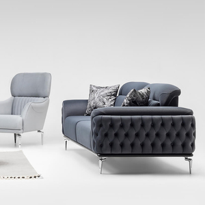 Canapé Chesterfield de luxe, élégant, capitonné, en cuir PU, mousse, style classique vintage, meubles de salon, confort luxueux - Product Image 3