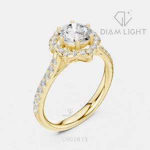Bague de fiançailles en or blanc 14 carats avec halo de diamants de laboratoire de 1,147 carats, coupe ronde, bague de mariée, certifiée IGI, bijoux fins, idéale pour offrir - Product Image 6