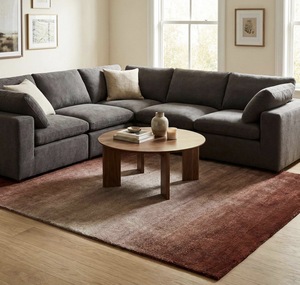 Brown Tufted Area Rug, Modern Abstract Geometric Rug, Soft Plush <b>Carpet</b> for Living Room & Bedroom - Product Image 5