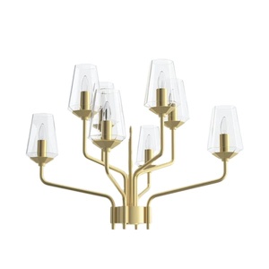 Pendentif de lustre de haute qualité enduit d'or Lustre personnalisé au design haut de gamme élégant pour la décoration intérieure au prix de gros - Product Image 1