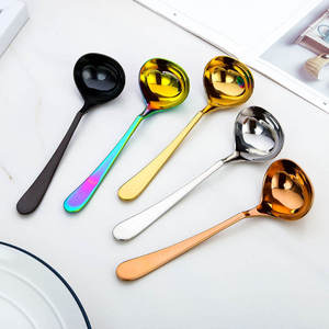 Food Grade Stainless Steel Ergonomic Handle Soup Ladle Serving Spoon Set 2 Colorful Mirror Polish Kitchen Tool Durable - Product Image 3