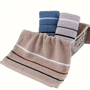 3 serviettes en coton marron, bleu, gris, séchage rapide, douces et absorbantes, pour le sport - Product Image 5