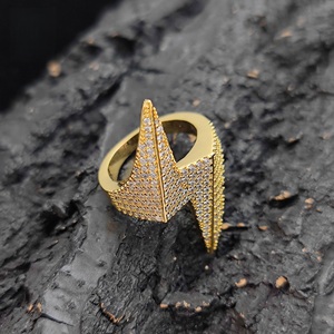Mens 925 <b>Silver</b> Moissanite Lightning Bolt <b>Ring</b> Iced Pave <b>Statement</b> Jewellery Luxury Fashion <b>Ring</b> For Men - Product Image 3