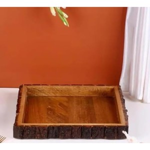 Walnut Wood Square Platter Wholesale | Handcrafted Serving Tray | Moradabad - Product Image 4