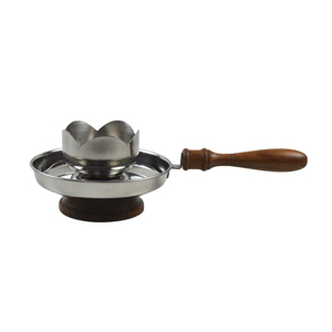 High-quality stainless steel dhoop powder coated and finished with a resin coating Incense Burner Wooden Handle & Anti SlipBase - Product Image 4
