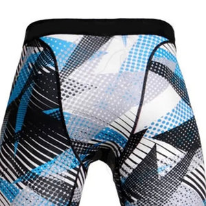 Leggings de compression intégrale pour homme Capcan, imprimé géométrique, en spandex et polyester tricoté, taille élastique sportive, toutes saisons - Product Image 4