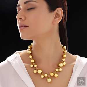 Collar de Bolas Doradas Antideslustre PRAO, Accesorio de Moda con Diseño Único - Product Image 3