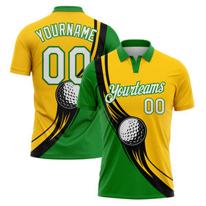 Camisa de Golf de Manga Corta con Estampado Digital para Hombre, de Alta Calidad OEM, Secado Rápido, Transpirable, 140g, Poliéster, Cierre de Botones, Estilo Casual Deportivo - Product Image 1