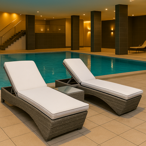 Ensemble de meubles de jardin inclinables ergonomiques avec coussins moelleux, parfaits pour se détendre dans le jardin, sur la terrasse ou au bord de la piscine - Product Image 3