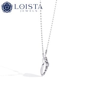 จี้ทองคำขาวชุบ 18KT สำหรับผู้หญิง LOISTA ประดับเพชรสังเคราะห์ทรงบริลเลียนท์ สไตล์หรูหรา รับรองโดย IGI เหมาะสำหรับสวมใส่ทุกวัน - Product Image 3