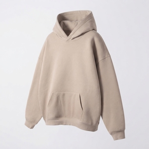 เสื้อฮู้ดดี้ผู้ชาย ผ้าฝ้าย 100% หนานุ่ม ผ้าฟลีซหนา ทรงโอเวอร์ไซส์ ลายเรียบ ทอแบบถัก ป้องกันรอยยับ รุ่นปี 2026 - Product Image 2