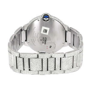 Montre pour homme en acier inoxydable avec bracelet de 20 mm, édition de luxe Hip Hop, sertie de moissanite glacée et de diamants VVS, mouvement à quartz, finition premium tendance - Product Image 5