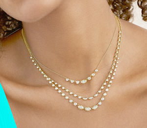 Wholesale Lab Grown Diamond Riviera Necklace Marquise & Round Diamond Tennis Necklace Dainty <b>Bridal</b> Jewelry Supplier OEM ODM - Product Image 1