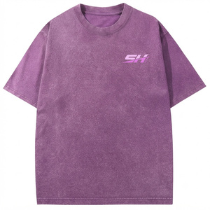 Wholesale Acid Wash T Shirts Relaxed Fit Men's Acid Wash Crew Neck T-shirt Premium Cotton Fabric Men Acid Wash T-shirt - Product Image 1