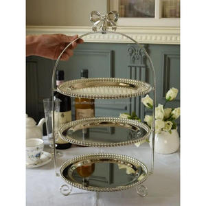 Table Accessories Fruits Cupcake Dessert Display Stand Stainless Steel Round <b>Plates</b> 3 Tier Cake Stand For Baby <b>Shower</b> Parties - Product Image 4