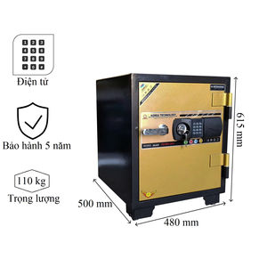 Caja fuerte electrónica digital moderna Hoshang HS-61E, ignífuga, color dorado de lujo. - Product Image 5