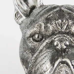 Porte-livres en métal Bouledogue Français, 2 pièces, décor animal sculpté, organisateur de bureau et de maison, design artistique contemporain - Product Image 4