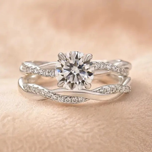 Trendy Design Cut Lab Grown Diamond Engagement <b>Ring</b> Twisted Band D Color VVS Clarity <b>Sterling</b> <b>Silver</b> Gold Plated 4 Prong <b>Set</b> - Product Image 6