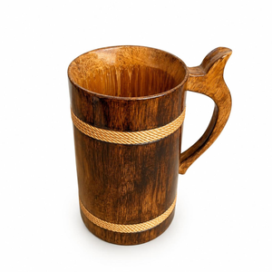 <b>Wooden</b> Beer Mug-100% Handcrafted Viking <b>Tankard</b>-Eco-Friendly Luxury-Includes Medieval Gift Sack Custom - Product Image 3