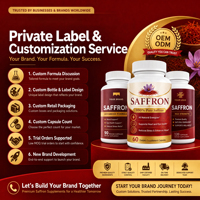 Capsules d'extrait de safran de qualité supérieure, antioxydant naturel, sans gluten, complément alimentaire quotidien pour adultes, soutien à la concentration, à l'énergie et au bien-être, pour une vie active