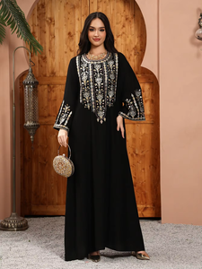 Vestido Abaya Informal Holgado de Gasa para Mujer, 100% Algodón Ecológico y Transpirable, para Eid, Ramadán, Fiestas Musulmanas, Dubái 2026 - Product Image 2