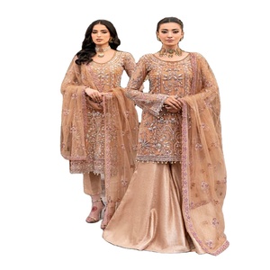 Robes de soirée de luxe 3 pièces en mousseline de soie pour femmes élégantes beaux costumes de boutique pour les mariages-vêtements Ramsha indiens pakistanais - Product Image 2