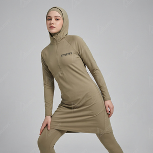 Women's Islamic <b>Modest</b> Swimwear Burkini Swimming <b>Set</b> Leggings Breathable Long Sleeve UPF50+ Travel Beach Holiday Summer - Product Image 1