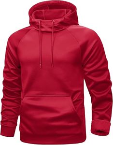Sweat-shirt à capuche rouge en coton, vêtement décontracté pour adultes, toutes saisons, usage promotionnel, poche kangourou - Product Image 1