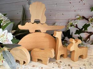 Figurines d'animaux en bois poli de haute qualité, ensemble de découpes artisanales, décoration d'intérieur autoportante, artisanat, 8 jouets en bois pour l'apprentissage des enfants - Product Image 1