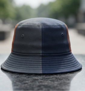 Chapeau Bob en Toile Éponge de Polyester Brodé, Design Color Block, Unisexe, Style Urbain, Printemps-Été, Décontracté, Polyvalent Pêche/SKI - Product Image 3