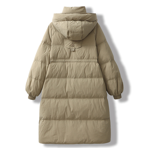 Women Fashion Long Coat Warm Winter Leather Breathable Knitted Plain Dyed Customized Color Elegant Trench Stylish Outerwear - Product Image 2