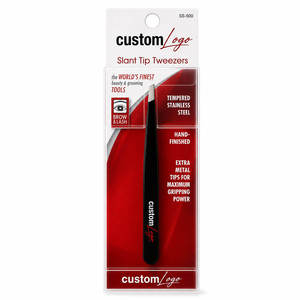 Black Stainless Steel Tweezers Straight Tip Precision Eyelash Eyebrow <b>Hair</b> <b>Removal</b> <b>Tool</b> Custom Logo - Product Image 5