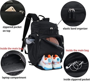Sacs à dos de sport décontractés de haute qualité, sacs à dos de football et de basketball avec compartiments, logo personnalisé, sac à dos de basketball durable - Product Image 6