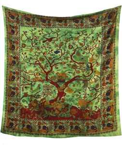 Tapiz Decorativo de Pared con Diseño Mandala Bohemio de Árbol de la Vida, Caleidoscópico, con Intrincados Motivos Florales - Product Image 4