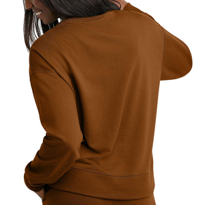 Classic Style Sweatshirt Casual Streetwear Drop Shoulder Figures Breathable Eco-friendly Hoodies Knitted Sweatshirt For Women's - Product Image 4