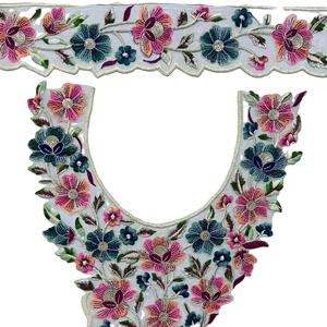 Majestic Net Fabric Indian Wear vestido Saree Kurti blusa sastrería elegante lentejuelas bordado parches con cuello hecho a mano - Product Image 1