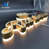 Letras Luminosas con Fondo de Cristal de Acero Inoxidable, Letrero Decorativo para Exteriores con Imagen Personalizada, Letrero de Pared para Empresa con Tira de Luz LED