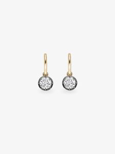 Boucles d'oreilles créoles pendantes Huggies éternité miniatures 11 mm, serties à griffes, avec diamants de laboratoire taille ronde, en or 14K 18K, vente en gros, personnalisées - Product Image 4